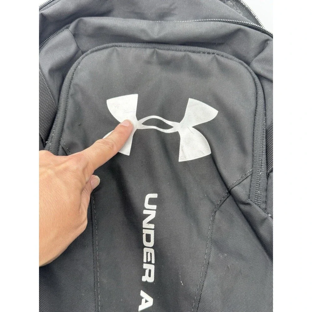 Under Armour Hustle 3.0 Backpack Black UA Storm Laptop Gym School VGUC
